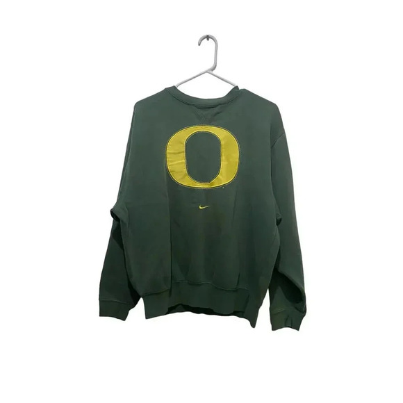 Nike Green Swoosh Logo Oregon Ducks Crew Neck NCAA Sweatshirt Size Small - Picture 1 of 4